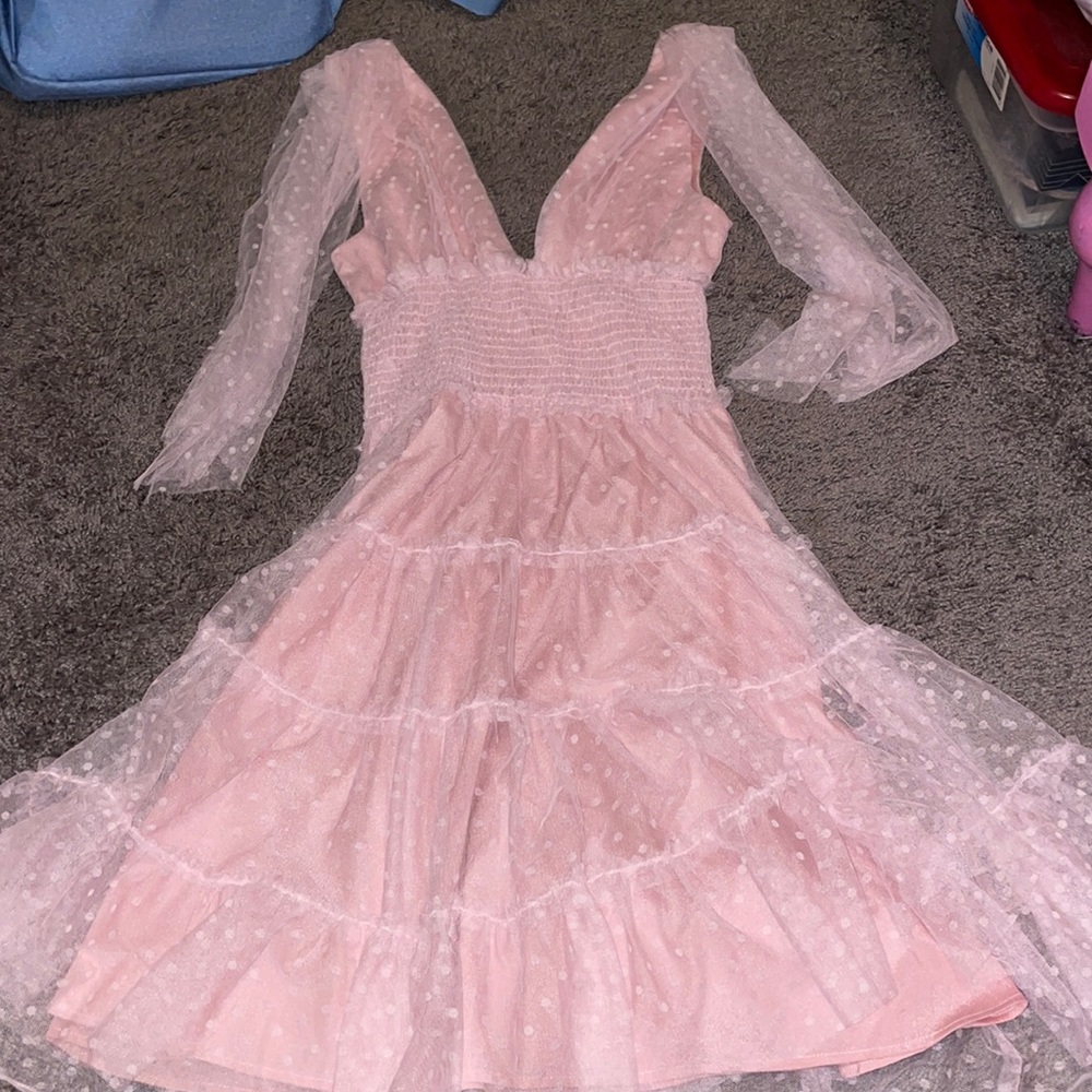 Shein. Medium. Pink with polka dots. Never worn!